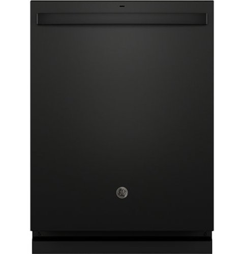 GE - Top Control Dishwasher with Steel Interior and Sanitze Cycle - Black