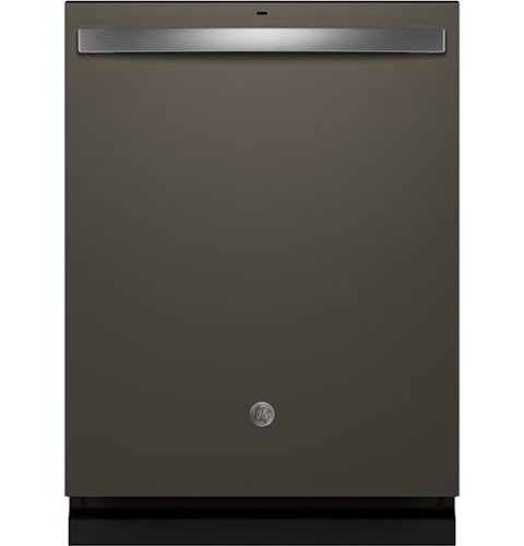 GE - Top Control Fingerprint Resistant Dishwasher with Stainless Steel Interior and Sanitize Cycle - Slate