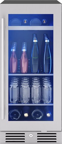 Zephyr - Presrv 15 in. 3.4 Cu. Ft. 4-Bottle and 64-Can Single Zone Beverage Cooler - Stainless Steel/Glass