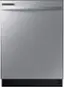 Front. Samsung - 24” Top Control Built-In Dishwasher with Height-Adjustable Rack, 53 dBA - Fingerprint Resistant Stainless Steel.