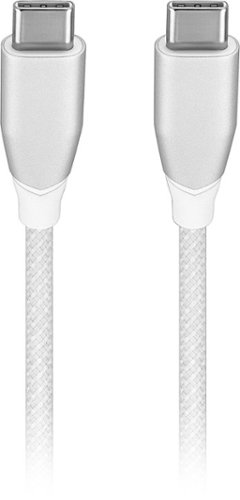 Insignia™ - 7' USB-C to USB-C Charge-and-Sync Cable with Braided Jacket - White