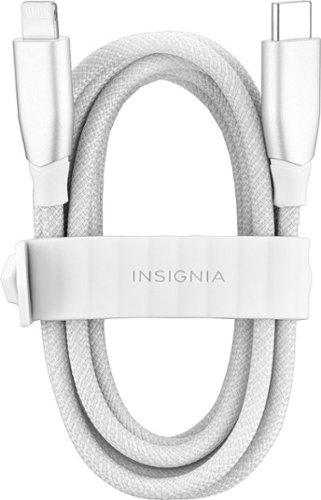 Insignia™ 4' USB-C to Lightning Charge-and-Sync Cable with Braided Jacket - White GLOBAL SHIPPING