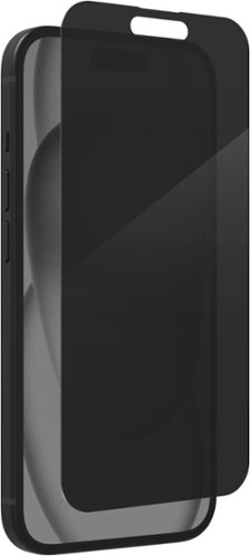 ZAGG - InvisibleShield Glass Elite Privacy+ Maximum Impact & Privacy Filtering Screen Protector for Apple iPhone 15 - Clear