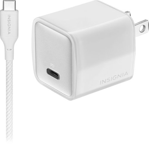 Insignia™ 30W USB-C Compact Wall Charger Bundle with 6’ USB-C to C cable for Smartphones, Tablets and More - White WORLDWIDE DELIVERY