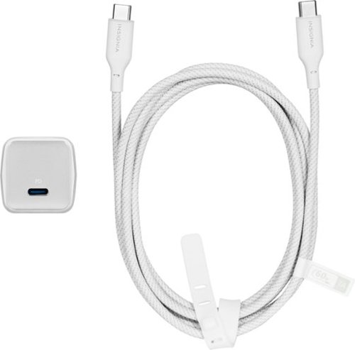 Insignia™ 30W USB-C Compact Wall Charger Bundle with 6’ USB-C to C cable for Smartphones, Tablets and More - White GLOBAL SHIPPING