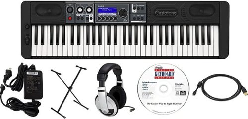 Casio - CT-S500 EPA 61 Key Keyboard with Stand, AC Adapter, Headphones, and Software - Black