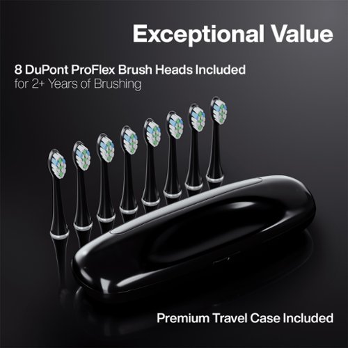 AquaSonic Elite - Wireless Rechargeable Electric Toothbrush with Travel Case, 5 Modes, 8 Brush Heads - Black SHOP ONLINE