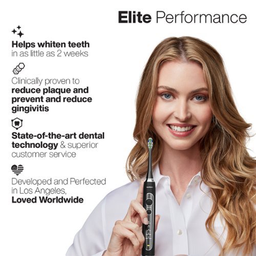 AquaSonic Elite - Wireless Rechargeable Electric Toothbrush with Travel Case, 5 Modes, 8 Brush Heads - Black BUY ONLINE