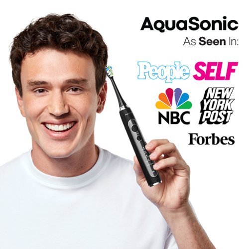 AquaSonic Elite - Wireless Rechargeable Electric Toothbrush with Travel Case, 5 Modes, 8 Brush Heads - Black BUY IN EUROPE