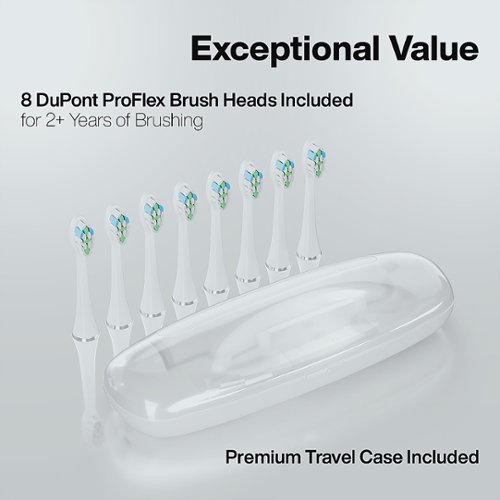 AquaSonic Elite - Wireless Rechargeable Electric Toothbrush with Travel Case, 5 Modes, 8 Brush Heads - White SHOP ONLINE