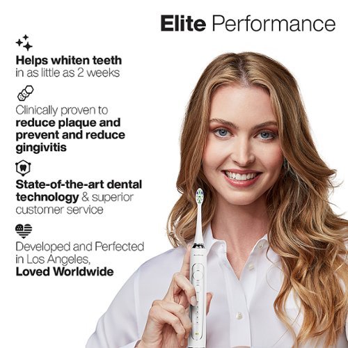 AquaSonic Elite - Wireless Rechargeable Electric Toothbrush with Travel Case, 5 Modes, 8 Brush Heads - White BUY ONLINE