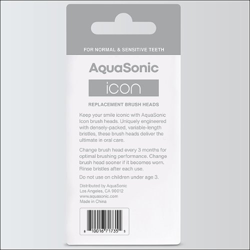 AquaSonic Icon Replacement BrushHeads-2Pk - white SHOP ONLINE