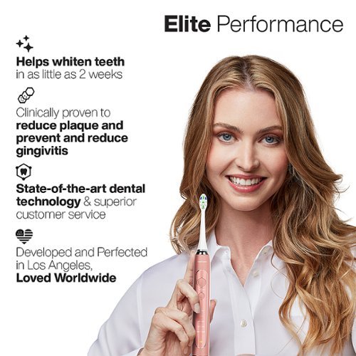 AquaSonic Elite - Wireless Rechargeable Electric Toothbrush with Travel Case, 5 Modes, 8 Brush Heads - Rose Gold BUY ONLINE