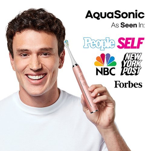 AquaSonic Elite - Wireless Rechargeable Electric Toothbrush with Travel Case, 5 Modes, 8 Brush Heads - Rose Gold BUY IN EUROPE