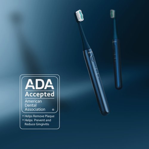 AquaSonic Icon - Ultra-Slim Electric Toothbrush with Travel Case, Magnetic Holder, Battery Operated - Navy BUY ONLINE