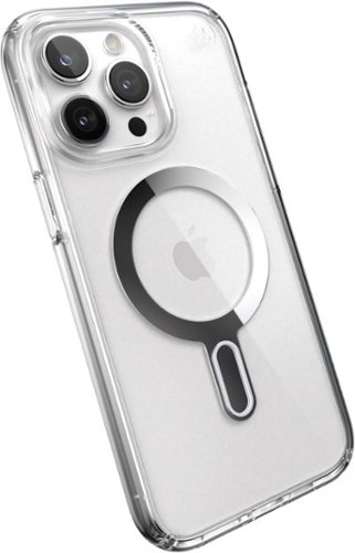 Speck Presidio Perfect-Clear ClickLock Case with MagSafe for Apple iPhone 15 Pro Max - Clear/Chrome GLOBAL SHIPPING