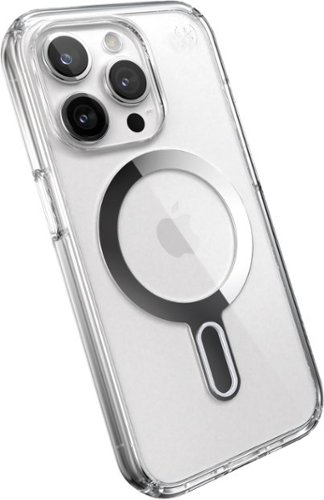 Speck Presidio Perfect-Clear ClickLock Case with MagSafe for Apple iPhone 15 Pro - Clear/Chrome GLOBAL SHIPPING