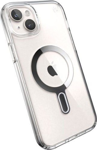 Speck Presidio Perfect-Clear ClickLock Case with MagSafe for Apple iPhone 15 Plus/14 Plus - Clear/Chrome GLOBAL SHIPPING