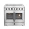 Forno Appliances - Galiano Alta Qualita 5.36 Cu. Ft. Freestanding Electric Range with French Doors and True Convection Oven - Stainless Steel-Front_Standard