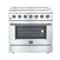 Forno Appliances - Galiano Alta Qualita 5.36 Cu. Ft. Freestanding Electric Range with True Convection Oven - Stainless Steel-Front_Standard