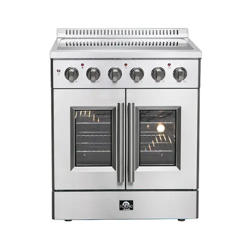 Front. Forno Appliances - Galiano Alta Qualita 4.32 Cu. Ft. Freestanding Electric Range with French Doors and True Convection Oven - Stainless Steel.