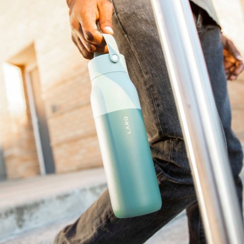 LARQ Bottle Swig Top 23oz - Insulated Stainless Steel Water Bottle With Built-In Soft Handle | For Sports, Gym, and Travel - Eucalyptus Green GLOBAL SHIPPING