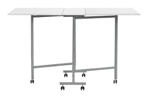 Studio Designs - Mobile Folding Hobby and Fabric Cutting Standing Height Table - Silver / White