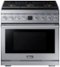 Dacor - Transitional 5.9 Cu. Ft. Freestanding Gas Three-Part Pure Convection Pro-Range with Self Clean and SimmerSear Burners - Silver Stainless Steel-Front_Standard