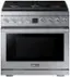 Front. Dacor - Transitional 5.9 Cu. Ft. Freestanding Gas Three-Part Pure Convection Pro-Range with Self Clean and SimmerSear Burners - Silver Stainless Steel.