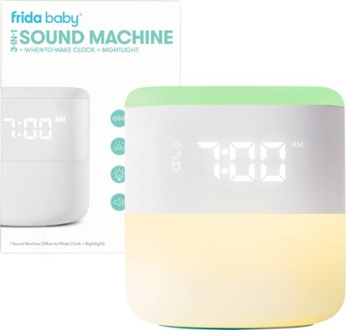 Fridababy - 3-in-1 Sound Machine with When-To-Wake Clock and Nightlight - White