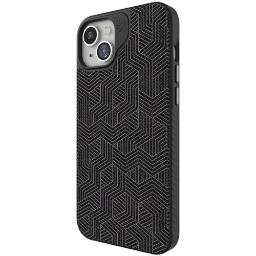 ZAGG - London Snap MagSafe Compatible Case with Stylish Fabric Exterior for Apple iPhone 15 Plus - Black