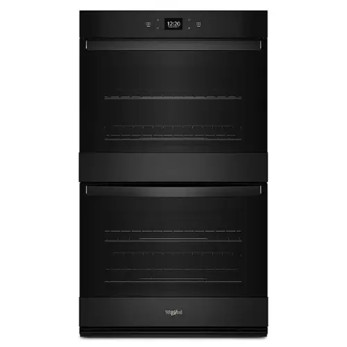 Front. Whirlpool - 30" Smart Built-In Electric Convection Double Wall Oven with Air Fry - Black.