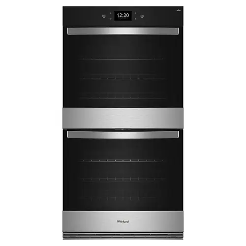 Front. Whirlpool - 30" Smart Built-In Electric Convection Double Wall Oven with Air Fry - Stainless Steel.