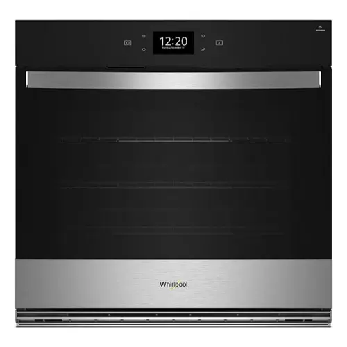 Front. Whirlpool - 30" Smart Built-In Single Electric Wall Oven with Air Fry - Stainless Steel.