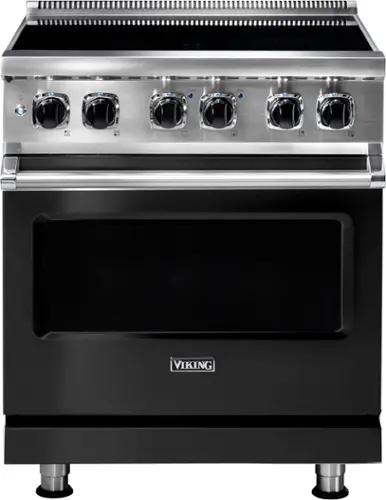 Front. Viking - 5 Series 4.7 Cu. Ft. Freestanding Electric Induction Range - Cast Black.