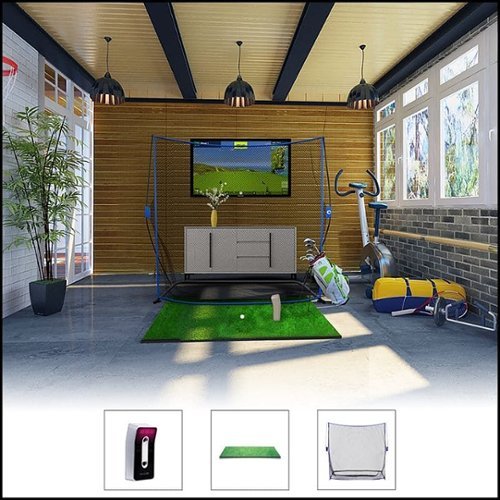OptiShot - Ballflight Simulator Golf In A Box 1 with Mat & Net - Multicolor