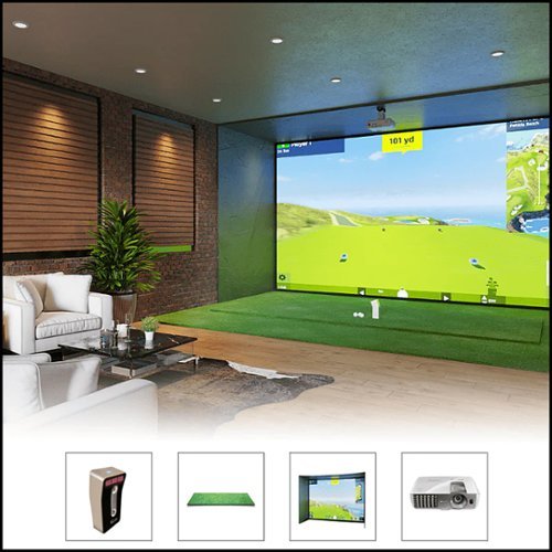 OptiShot - Ballflight Simulator Golf In A Box 4 with Enclosure & Projector - Multicolor