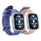 Insignia™ - Silicone and Nylon Bands for Apple Watch 38mm, 40mm, 41mm (2-Pack), and 42mm Series 10 - Indigo/Mauve-Angle_Standard