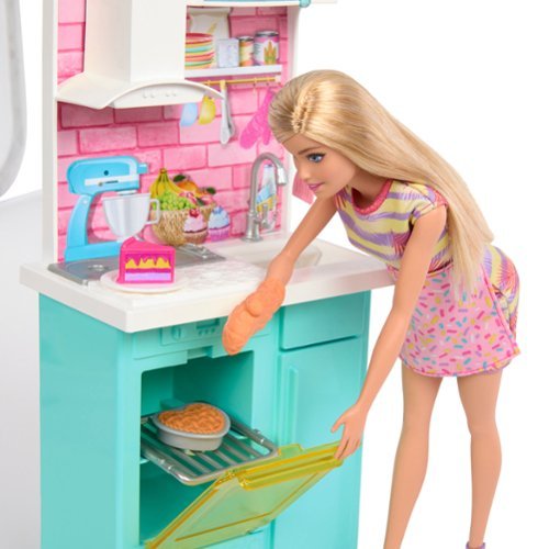 Barbie Celebration Fun Baking & Kitchen with Dolls Playset - Multicolor WORLDWIDE DELIVERY