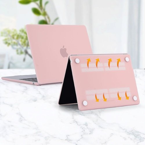 Techprotectus MacBook case for 2023-25 MacBook Air 15 with Apple M2/M3/M4 Chip - Black/Rose Quartz GLOBAL SHIPPING
