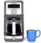 GE - 12 Cup Programmable Coffee Maker with Adjustable Keep Warm Plate and Glass Carafe - Stainless Steel-Front_Standard