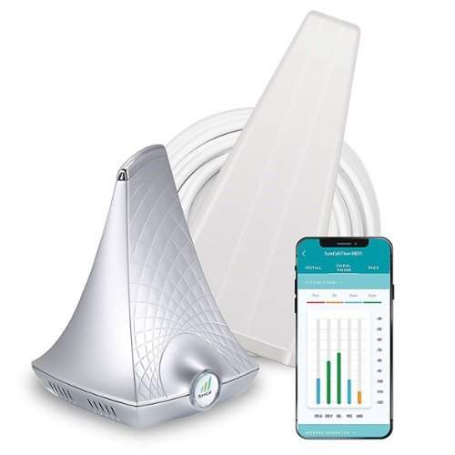 SureCall - Flare iQ Cell Phone Signal Booster with Mobile App for Home and Office - White