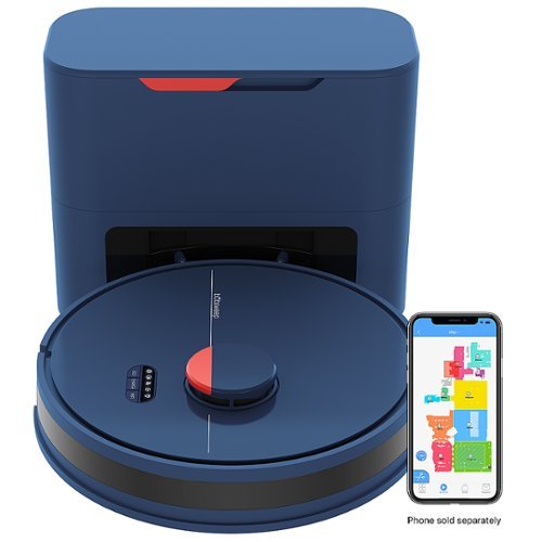 bObsweep - Dustin Wi-Fi Connected Self-Emptying Robot Vacuum and Mop - Navy