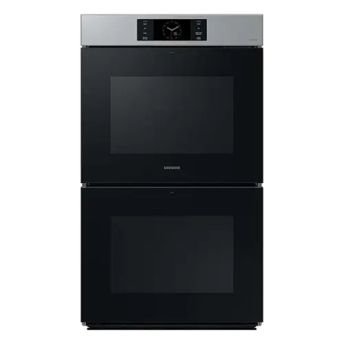 Front. Samsung - BESPOKE 30" Built-In Electric Convection Double Wall Oven with AI Pro Cooking Camera - Stainless Steel.
