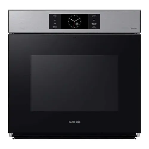 Front. Samsung - BESPOKE 30" Built-In Single Electric Convection Wall Oven with AI Pro Cooking Camera - Stainless Steel.