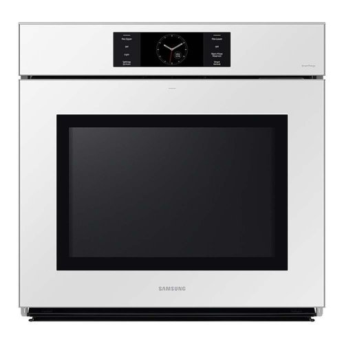 Samsung - BESPOKE 30" Built-In Single Electric Convection Wall Oven with AI Pro Cooking Camera - White Glass