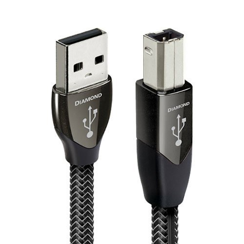 AudioQuest - 1.5M Diamond A-B USB Cable - Silver/Black