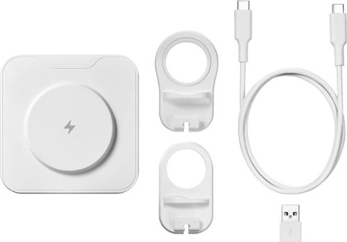 Best Buy essentials™ 2-in-1 15W Wireless Charger Kit with Watch Charger Holder for iPhone, Samsung and More Qi Devices - White HOW TO BUY