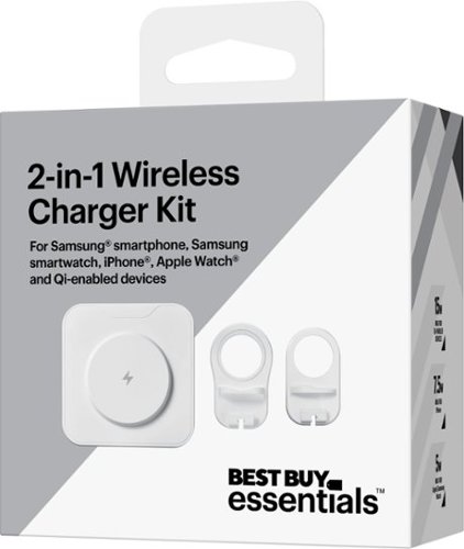 Best Buy essentials™ 2-in-1 15W Wireless Charger Kit with Watch Charger Holder for iPhone, Samsung and More Qi Devices - White WHERE TO BUY
