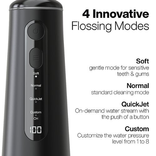 AquaSonic Elite - Portable Cordless Water Flosser - 4 Modes, 8 Pressure Settings, 4 Tips, 300ml Tank, Rechargable, Travel Bag - black WHERE TO BUY